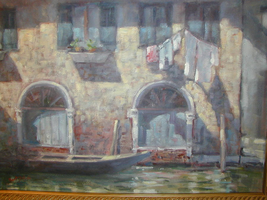 Venice canal Painting by Bart DeCeglie