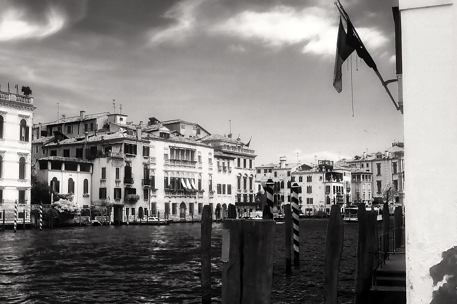 Venice Canal Black-and-white Photograph