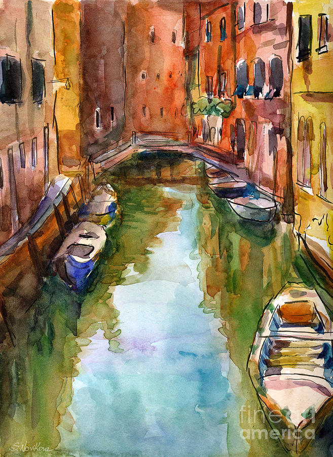 Venice Canal painting Painting by Svetlana Novikova