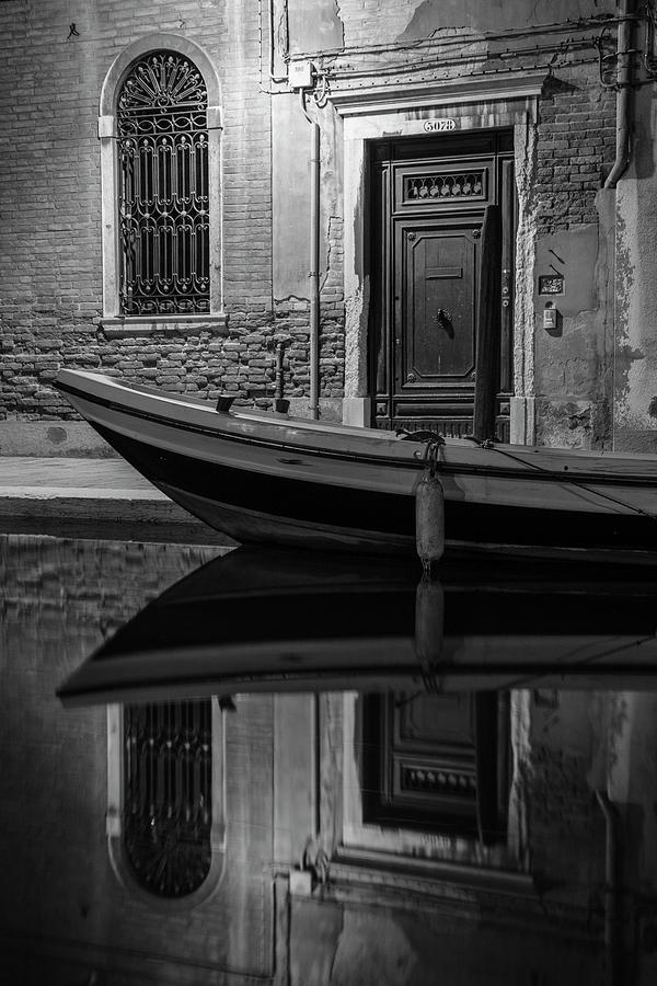 Venice Canal Reflection at Night  Photograph by John McGraw