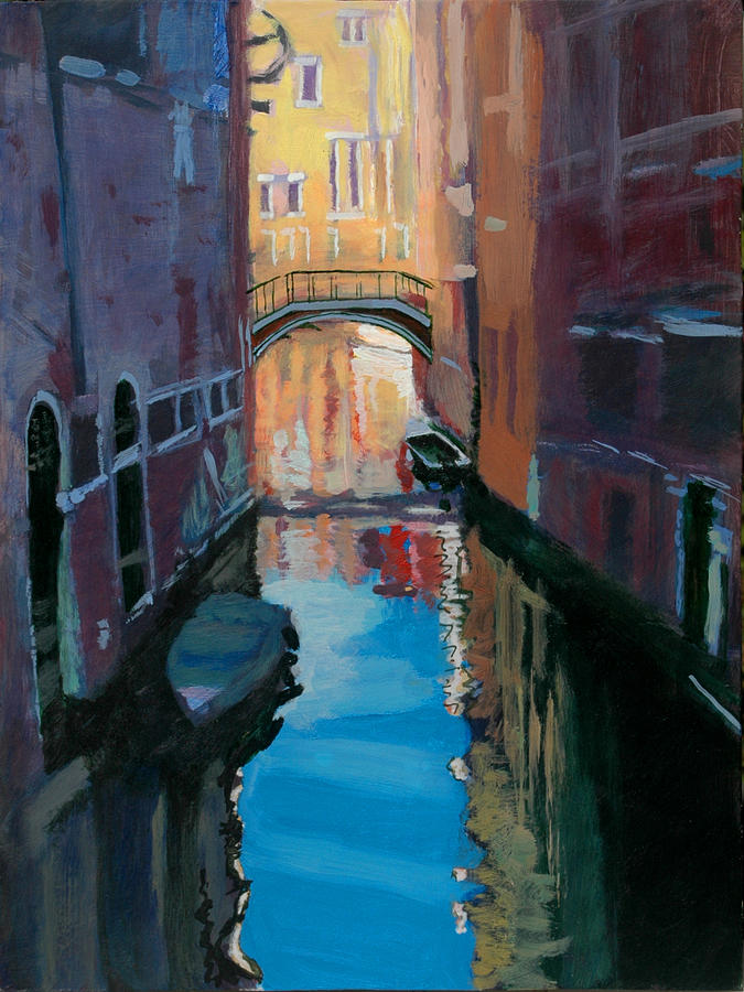 Venice Canal Painting by Robert Bissett