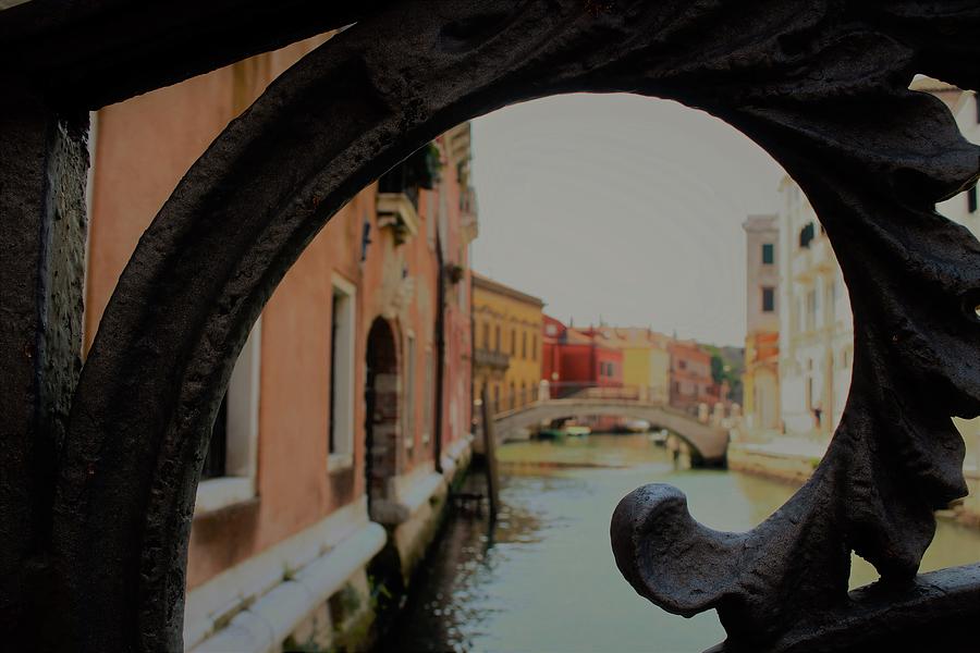 Venice Canal View Framed Photograph by Loretta S