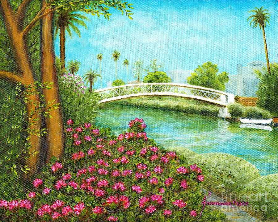 Venice Canals Springtime Painting by Jerome Stumphauzer