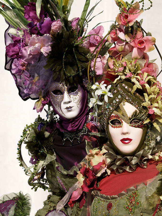 Flower Photograph - Venice Carnival Flowers by Steve Bisgrove