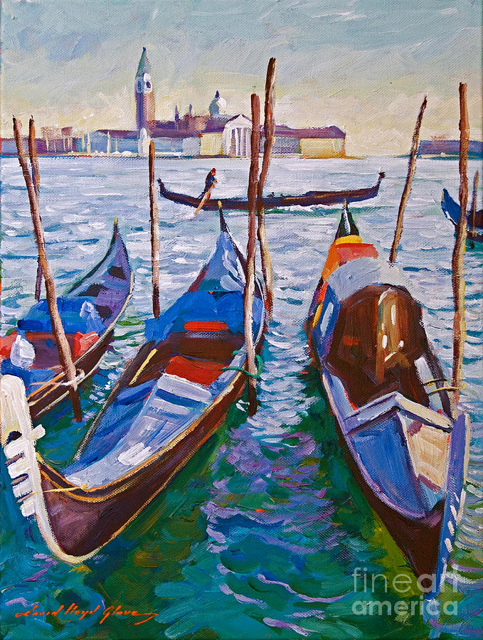 Venice Gondolas Painting by David Lloyd Glover