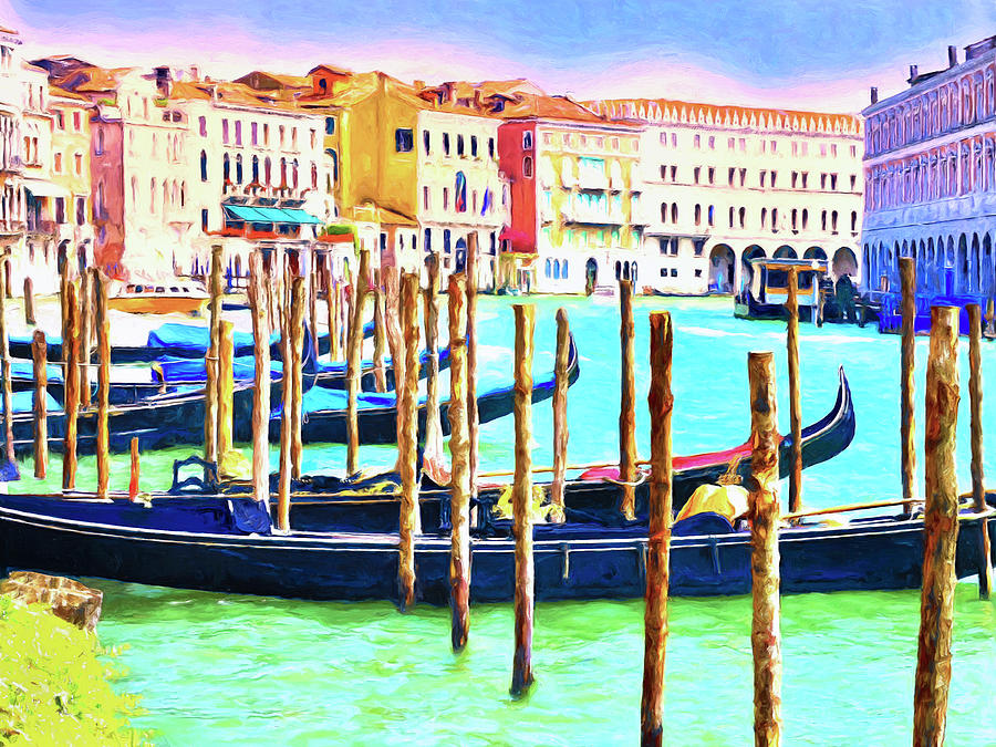 Venice Gondolas Painting by Dominic Piperata