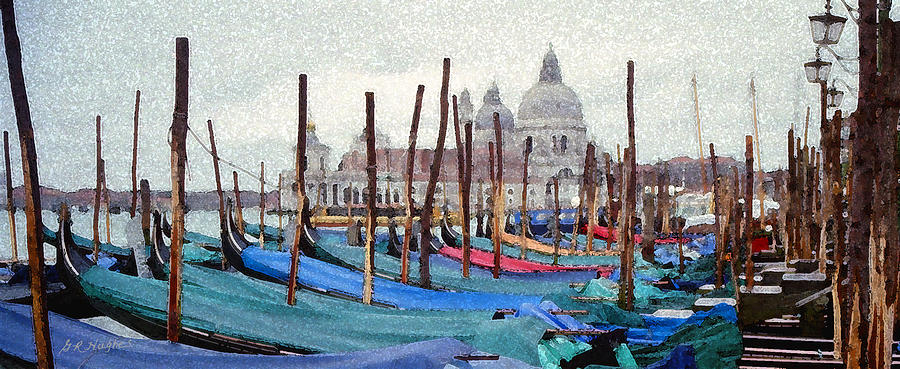 Venice Gondolas Digital Art by Gary Hughes