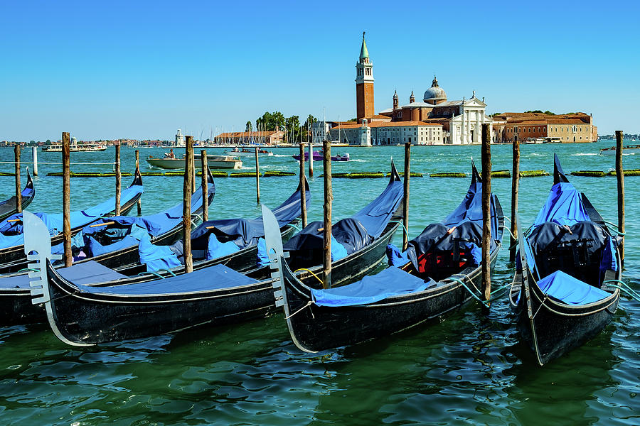 Venice Gondolas in summer Photograph by Tim Clark