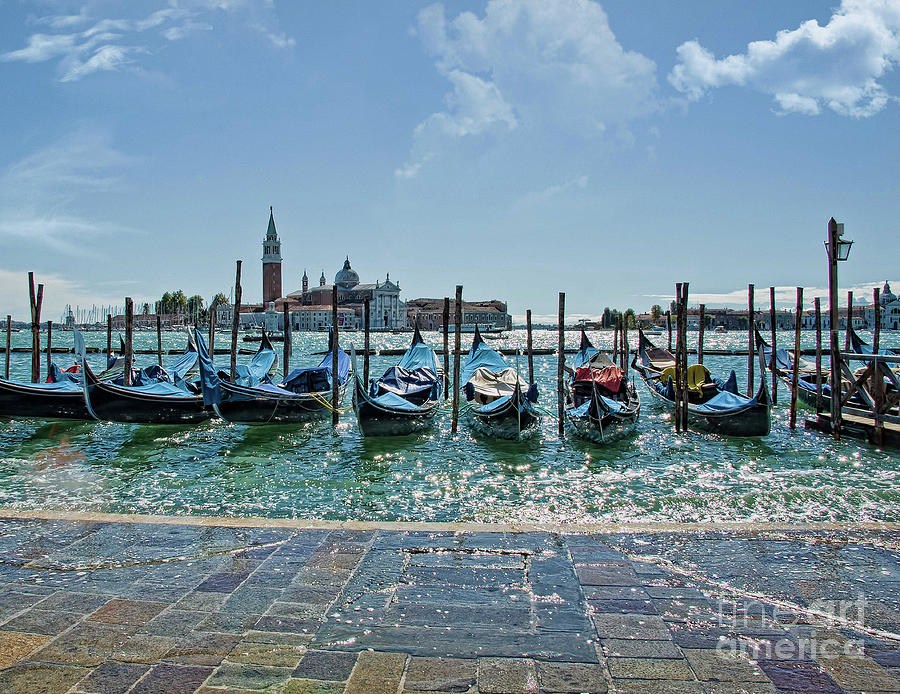 Venice gondolas - morning Photograph by Maria Rabinky