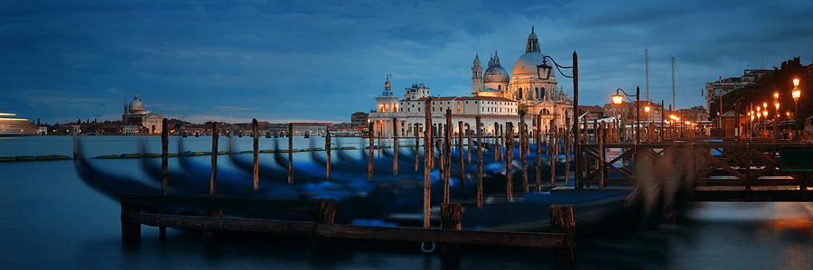 Venice Grand Canal viewed at night Photograph by Songquan Deng