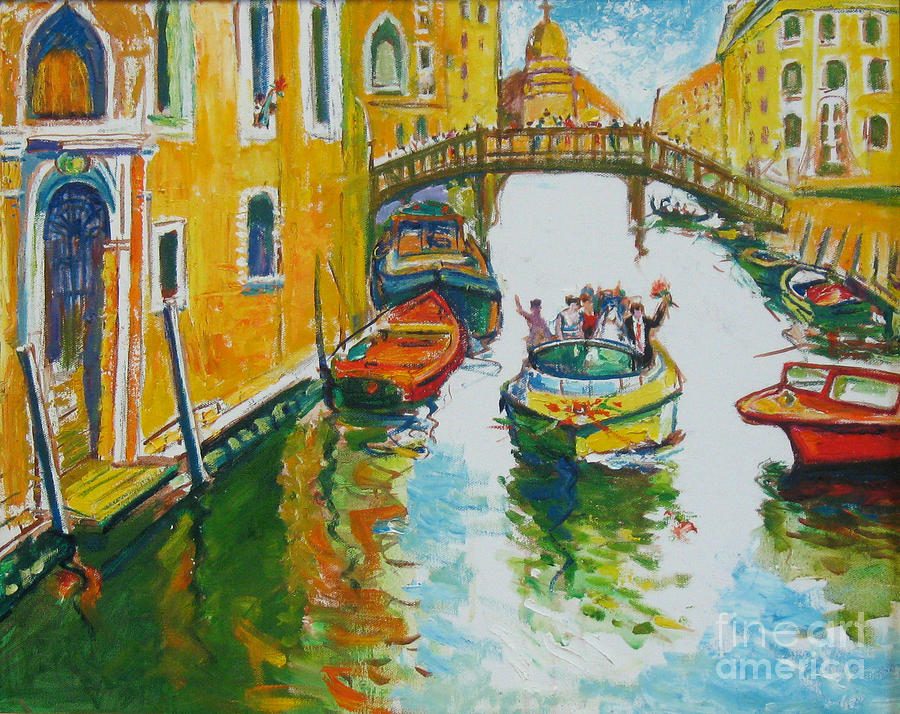 Boat Painting - Venice by Guanyu Shi