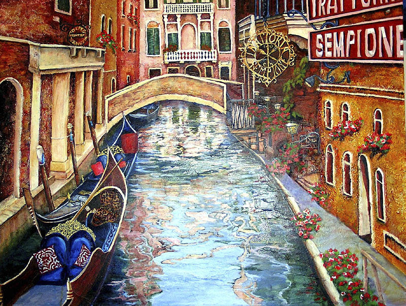 Flower Painting - Venice III by Arleen Barton