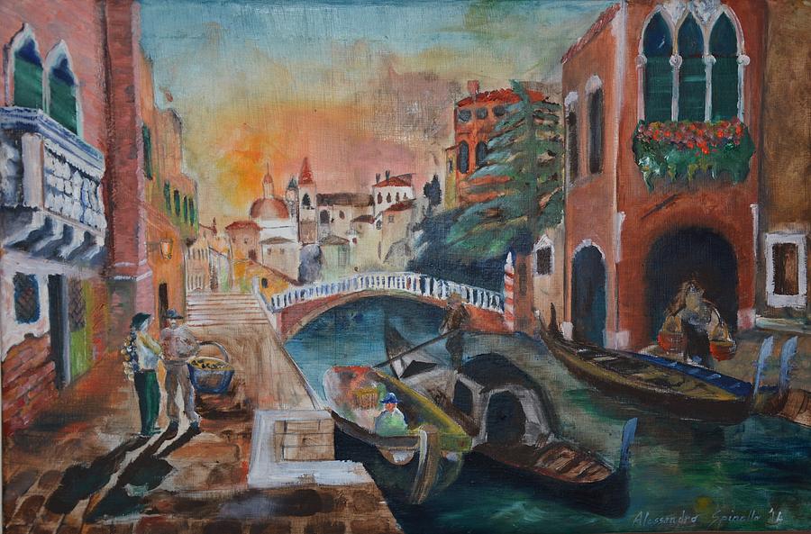 Venice Painting - Venice In 1900s by Alex Spinello