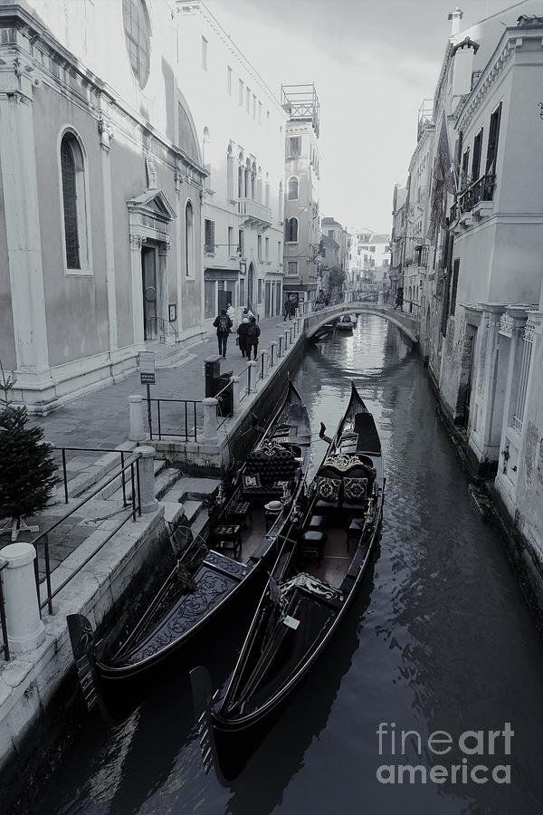 Venice in winter. The Gondolas on the canal.Morning Photograph by Marina Usmanskaya