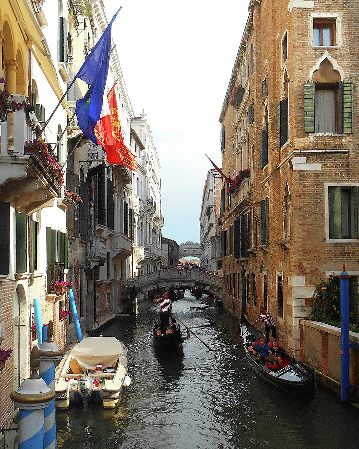 Venice Italy Busy Canal Photograph
