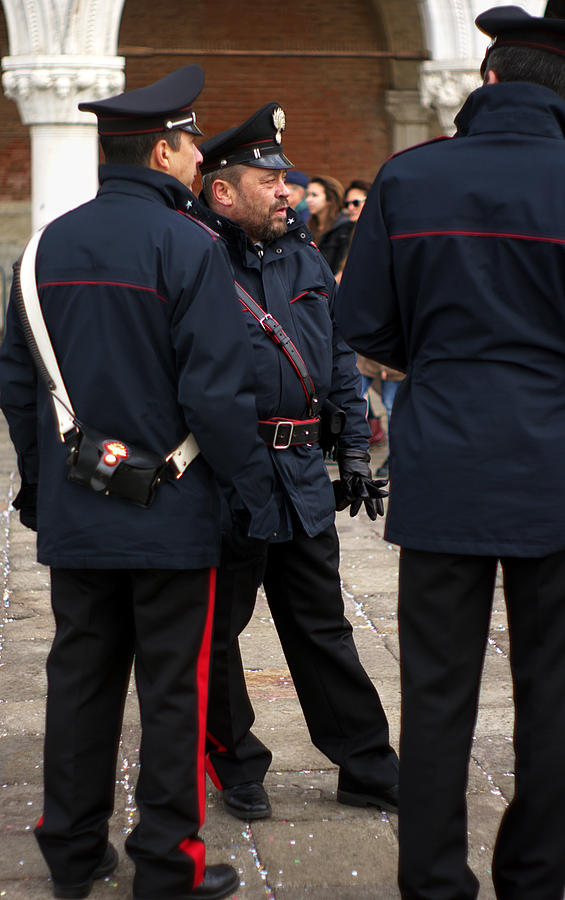 Venice Italy Police In San Marco Square Photograph by Suzanne Powers