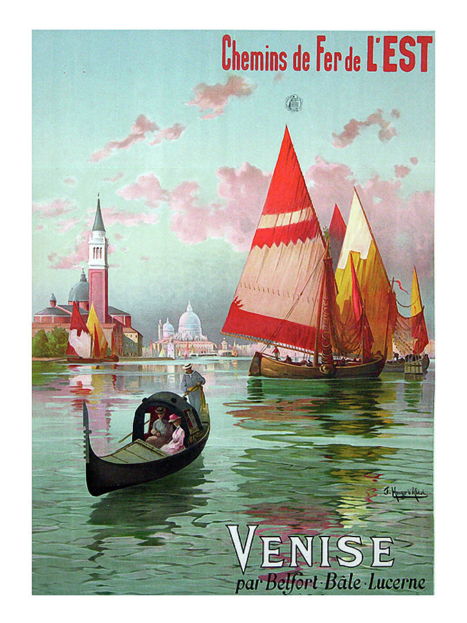 Venice, Italy, sailing boats Painting by Long Shot