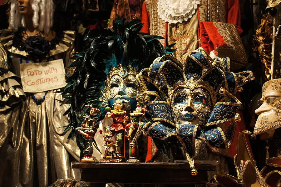 Venice Italy - Venetian Carnival Masks Display Photograph by Georgia Mizuleva