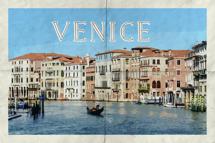Venice Italy Vintage Poster Photograph by Brandon Bourdages