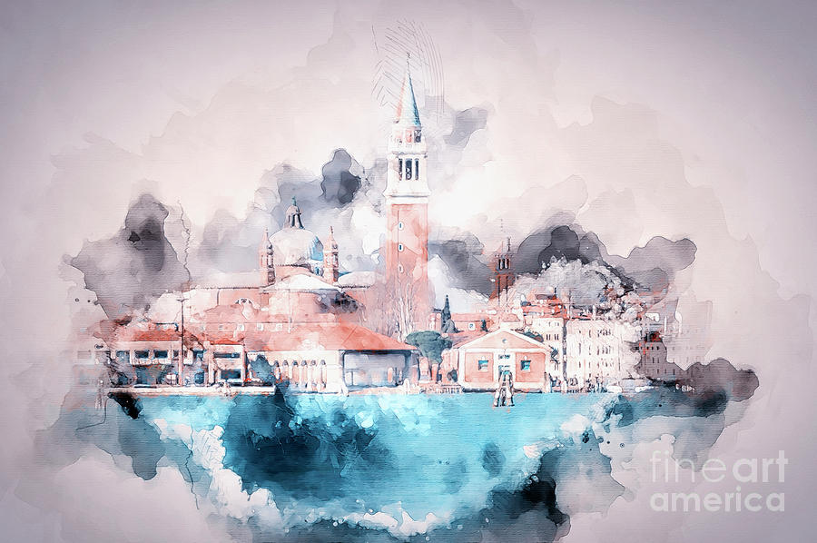 Venice Italy Watercolour Digital Art by Jack Torcello