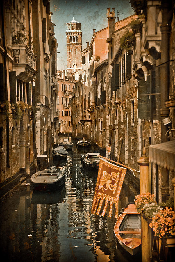 Venice, Italy - Lion Flag Photograph by Mark Forte