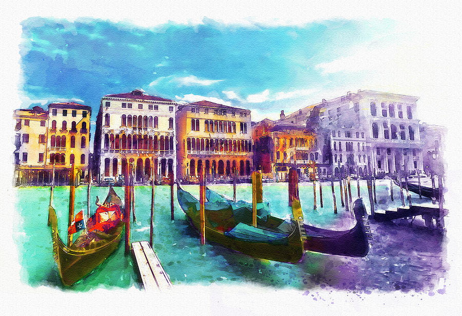 Boat Painting - Venice by Marian Voicu