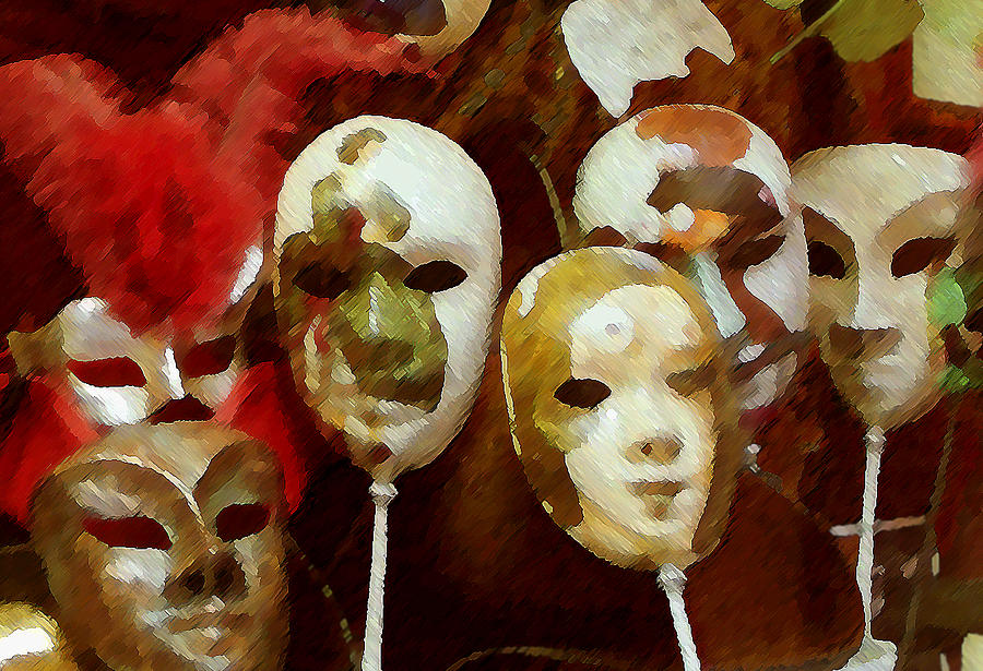Venice Masks Digital Art by Gary Hughes