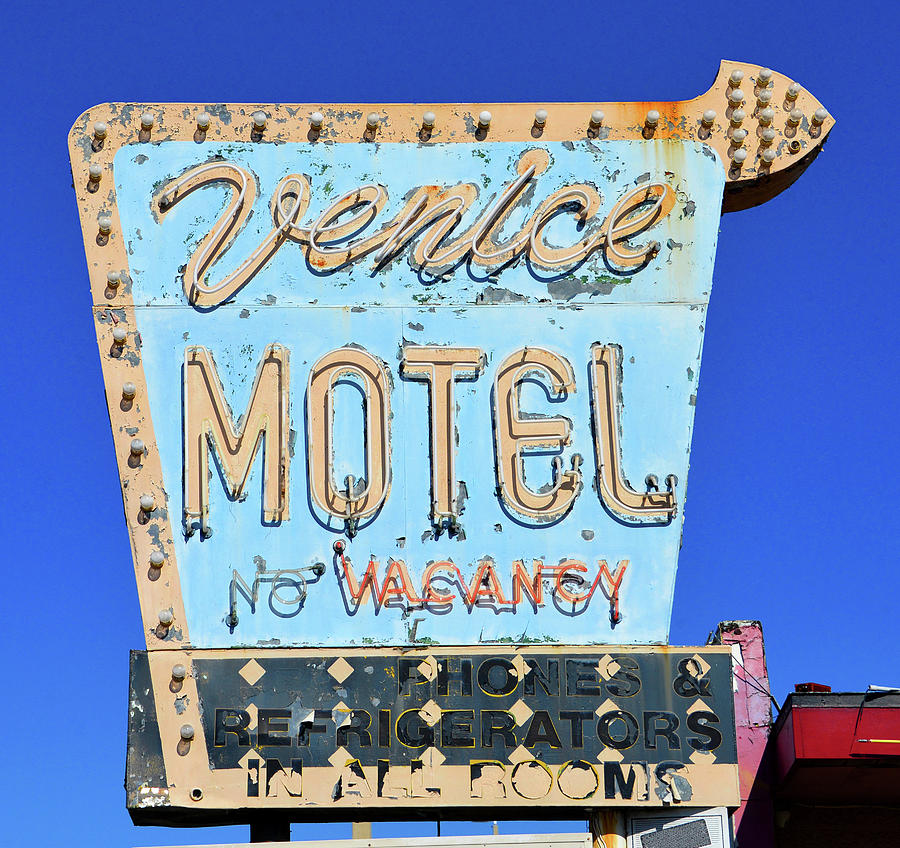 Venice Motel sign circa 1950s Photograph by David Lee Thompson