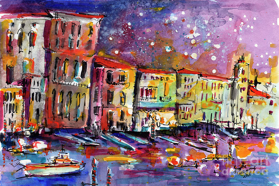 Venice Reflections Celebrating Italy Painting Painting by Ginette Callaway