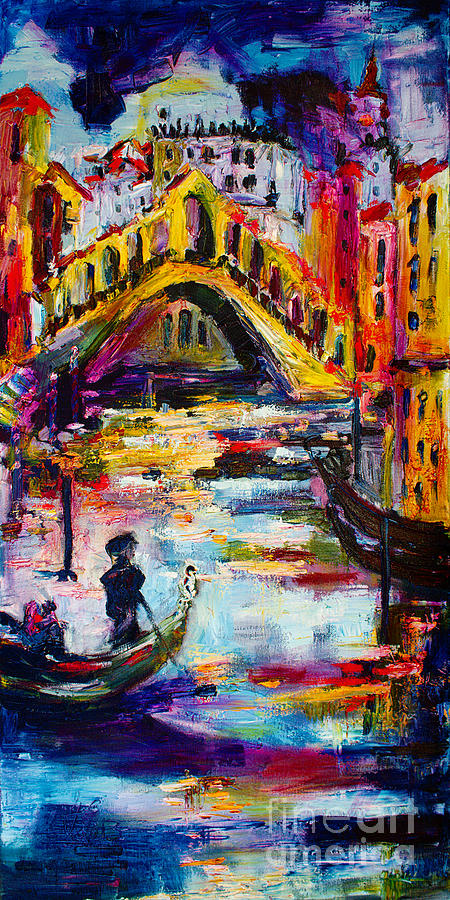 Venice Rialto Bridge Travel Italy 2016 Painting by Ginette Callaway
