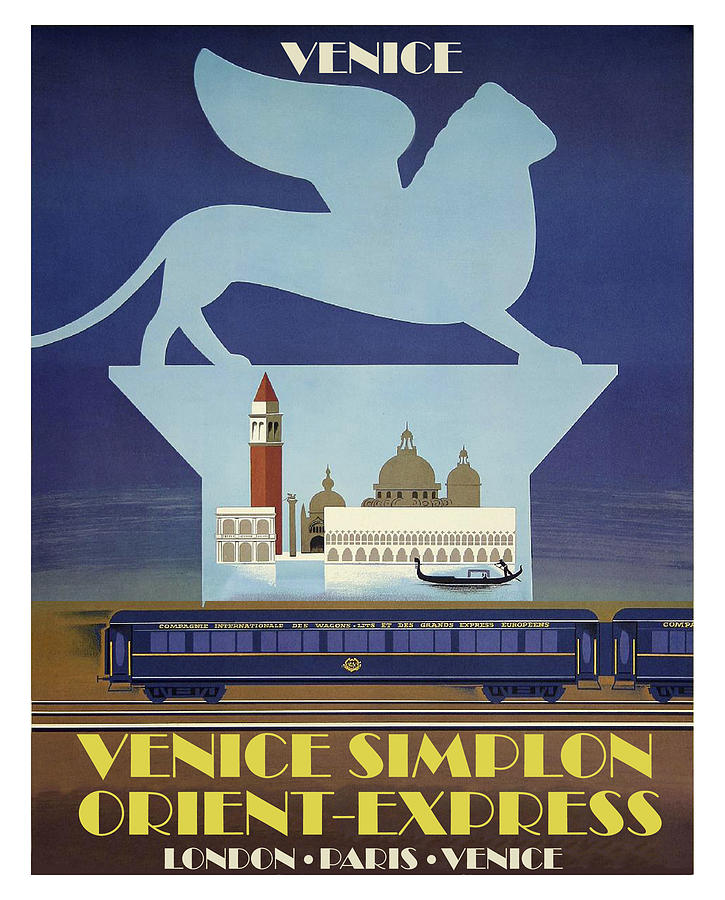Venice, railway poster Painting by Long Shot