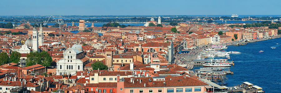 Architecture Photograph - Venice skyline panorama viewed from above  by Songquan Deng