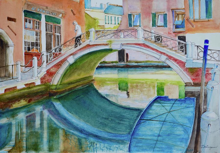 Venice Sunlit Canal Painting by Dai Wynn