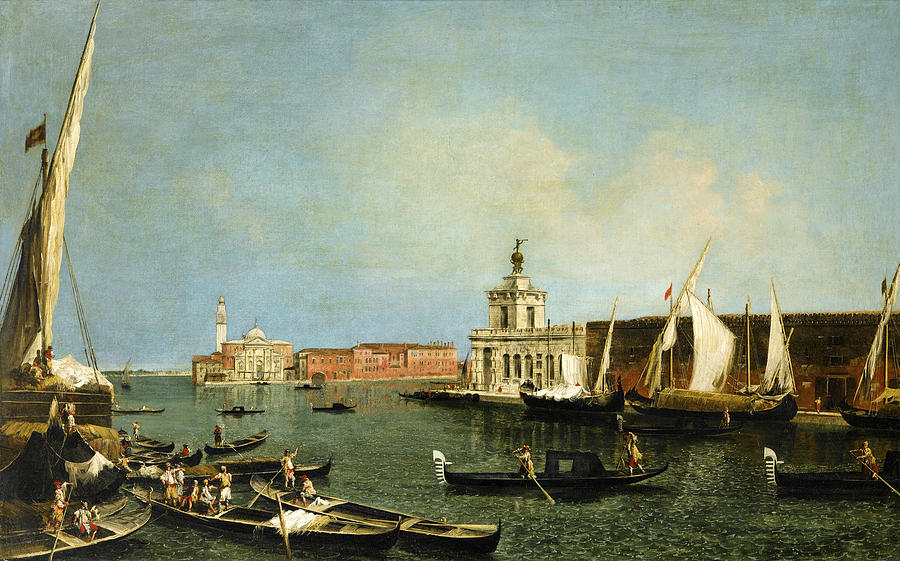 Venice, the punta Della Dogana from the Ca Giustinian looking south across the Basino de san Marco  Painting by Michele Marieschi