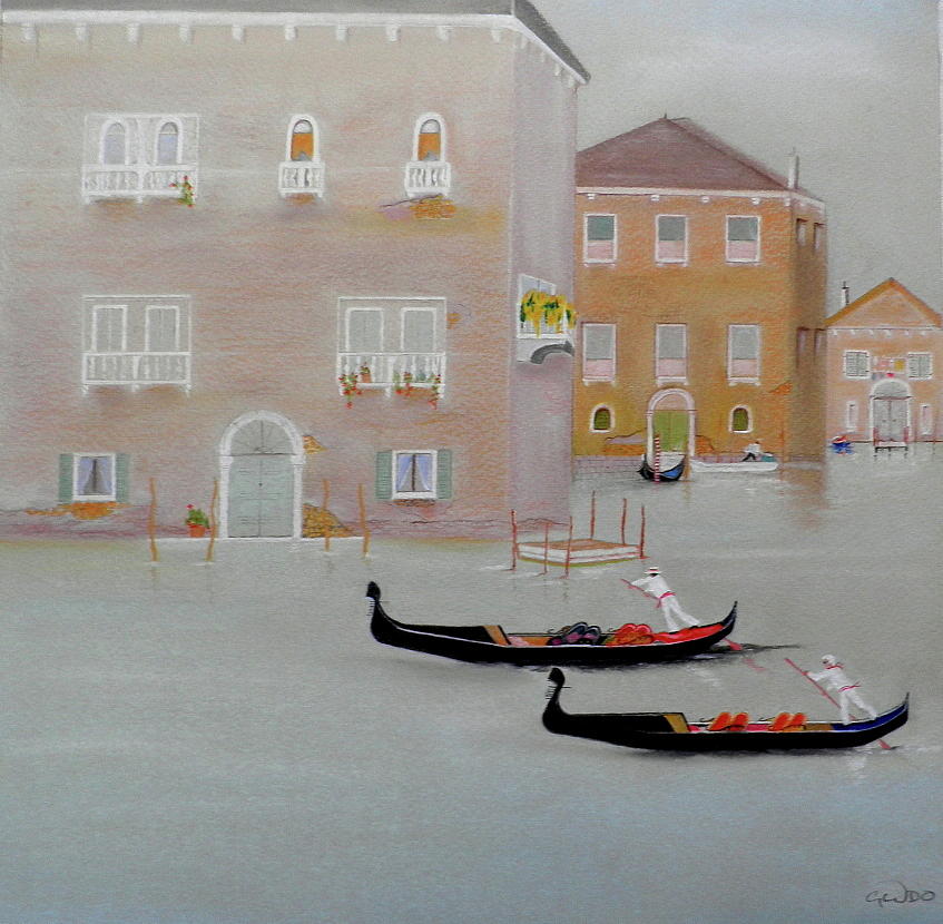 Venice  The Race Pastel by Gordon Ogilvie