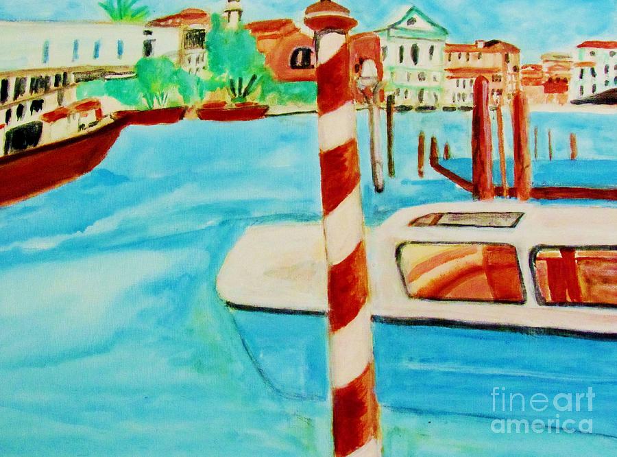 Venice travel by boat Painting by Stanley Morganstein