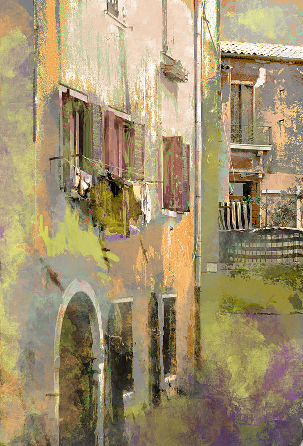 Venice Washday In Earth Tones Photograph by Suzanne Powers