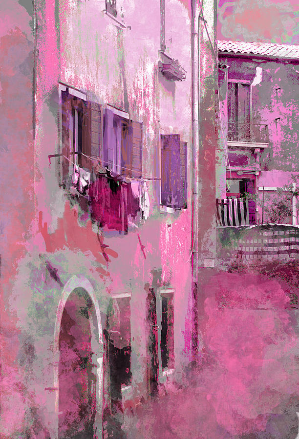 Venice Washday In Pink Photograph by Suzanne Powers