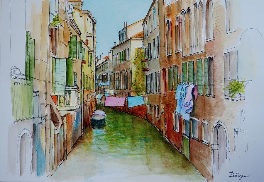 Venice Washing Day Painting by Dai Wynn