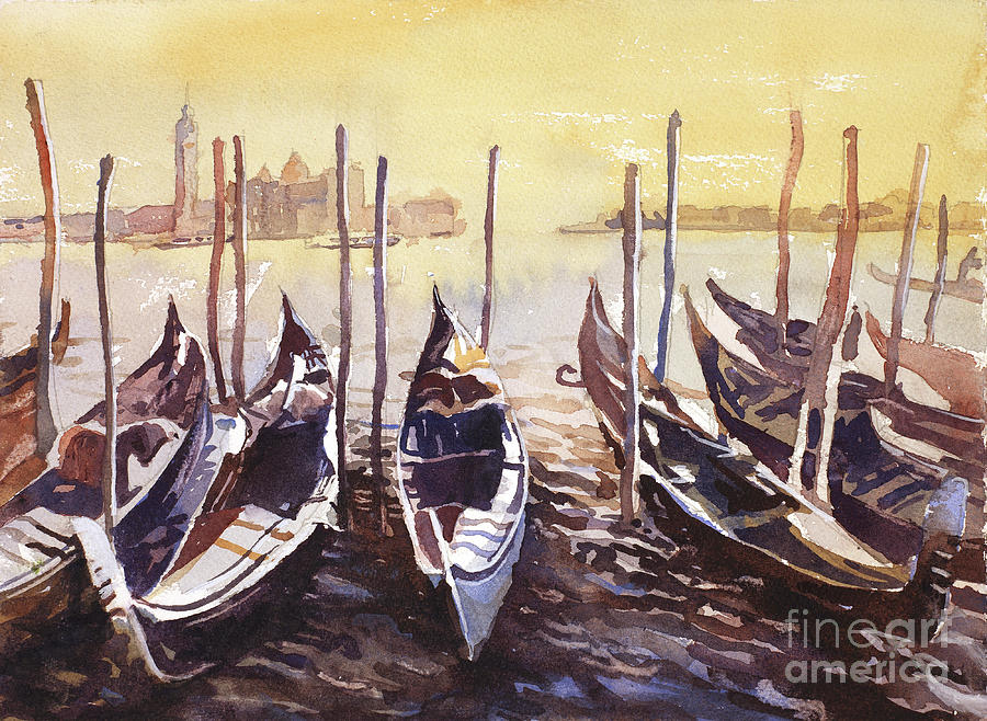 Venice Watercolor- Italy Painting by Ryan Fox