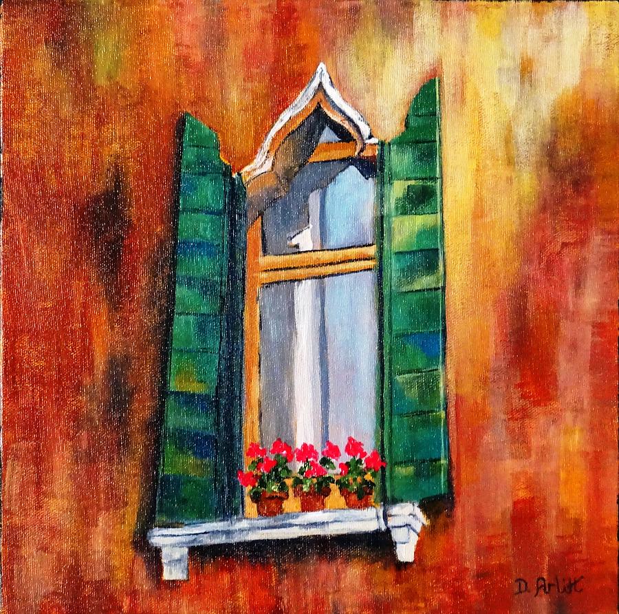 Venice Window Painting by Diane Arlitt