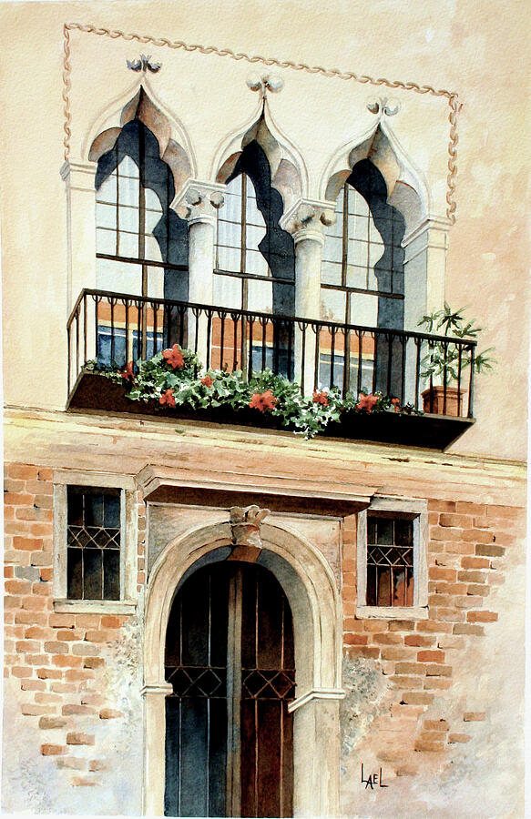 Venice Windows Painting by Lael Rutherford