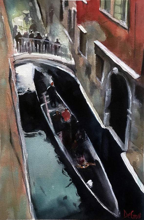 Venitian Boat Ride Painting by Gregory DeGroat