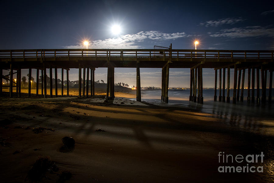 Ventura Beach Pier at Night Photograph by Vanessa Storm - Fine Art America