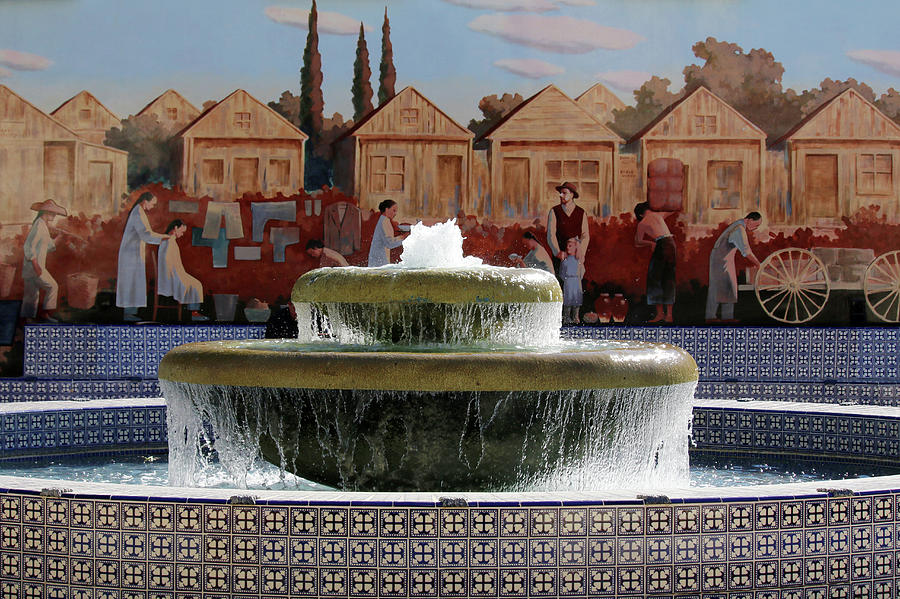 Ventura Fountain and Mural Photograph by Art Block Collections