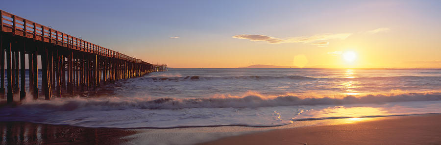 Ventura Pier At Sunset, California Photograph by Panoramic Images