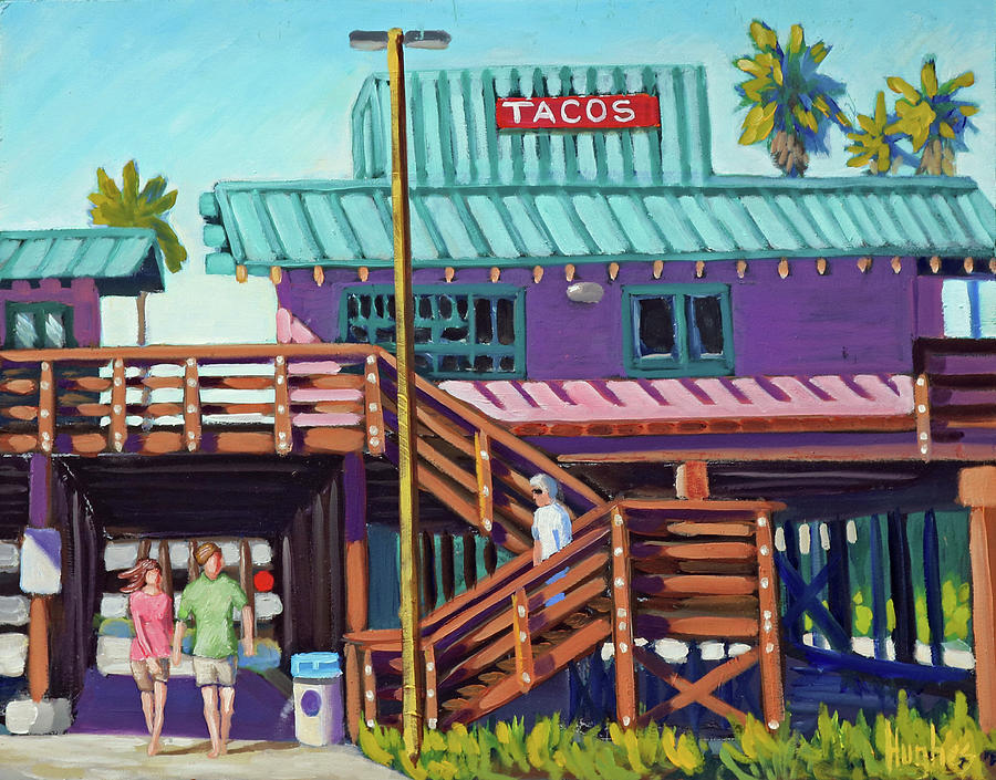 Ventura Pier - Tacos Painting by Kevin Hughes