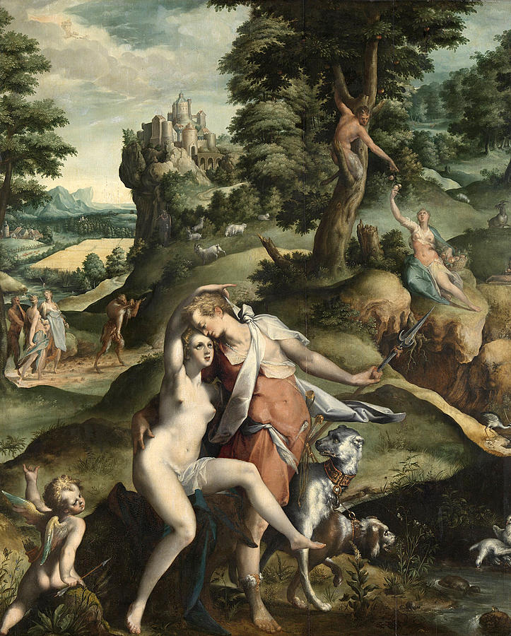 Bartholomeus Spranger Painting - Venus and Adonis 2 by Bartholomeus Spranger