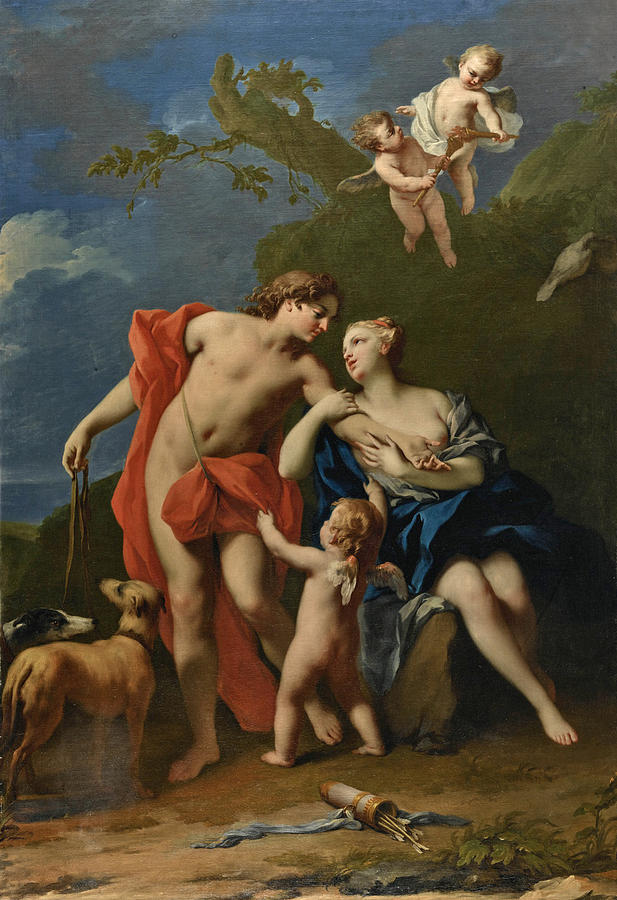 Jacopo Amigoni Painting - Venus And Adonis 2 by Jacopo Amigoni