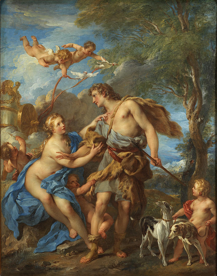 Venus and Adonis Painting by Francois Lemoyne